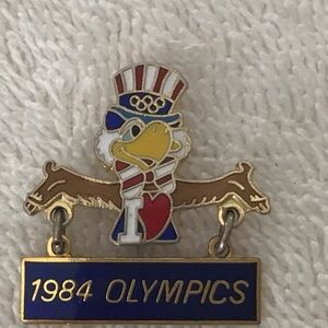 Vintage 1984 Sam the olympic eagle handcrafted collectors pin brooch